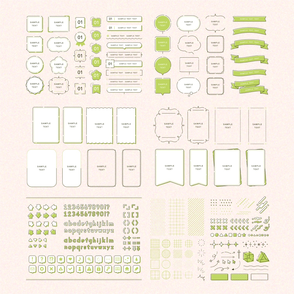 シンプルポップなあしらい素材集