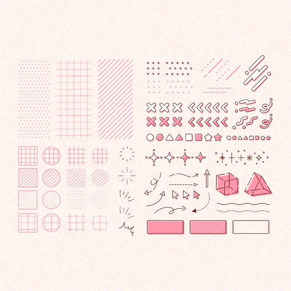 シンプルポップなあしらい素材集