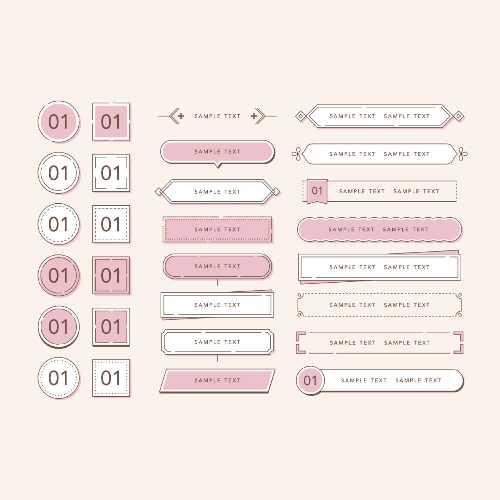パステルシックなあしらい素材集