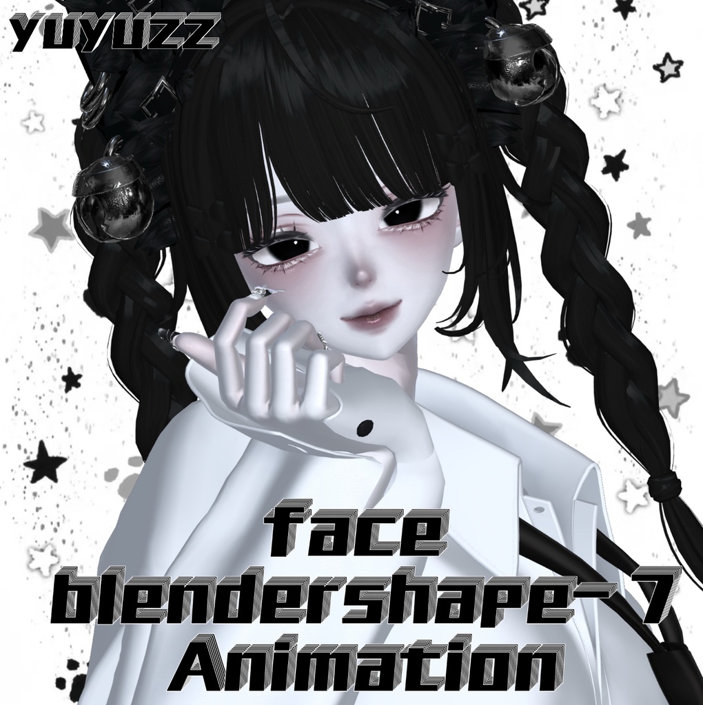 VRCHAT-shinra森罗1(捏脸和7个表情)-Face-BlendShape+ 7Animation