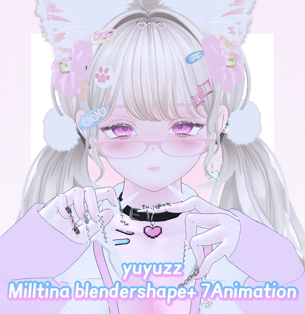 VRCHAT-Milltina奶牛妹2捏脸-Face-BlendShape+ 7Animation