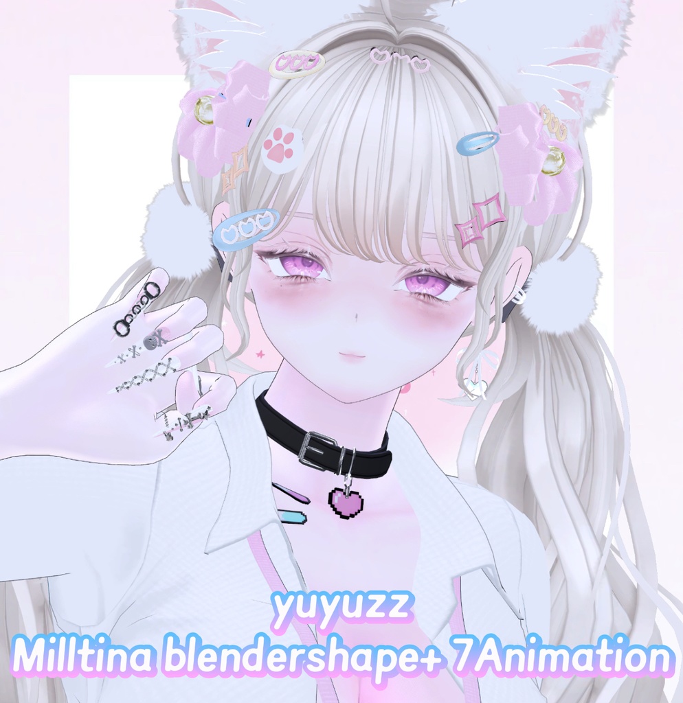 VRCHAT-Milltina奶牛妹2捏脸-Face-BlendShape+ 7Animation
