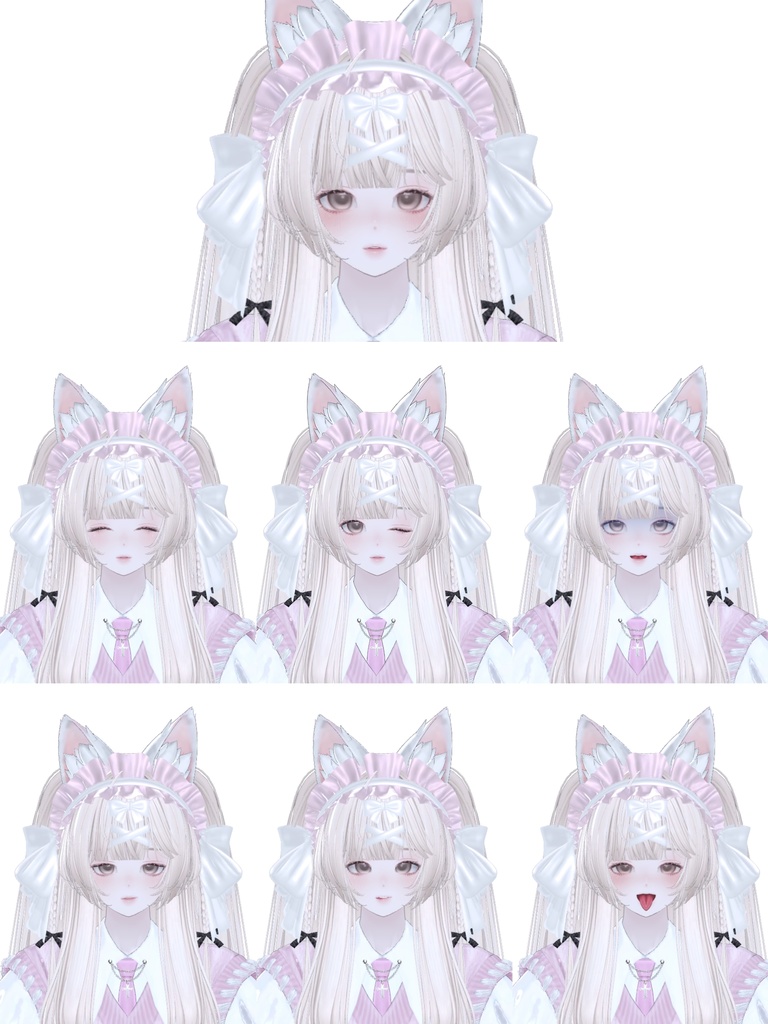 VRCHAT-shinra森罗4(捏脸和7个表情)-Face-BlendShape+ 7Animation