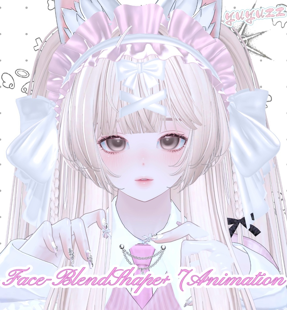 VRCHAT-shinra森罗4(捏脸和7个表情)-Face-BlendShape+ 7Animation