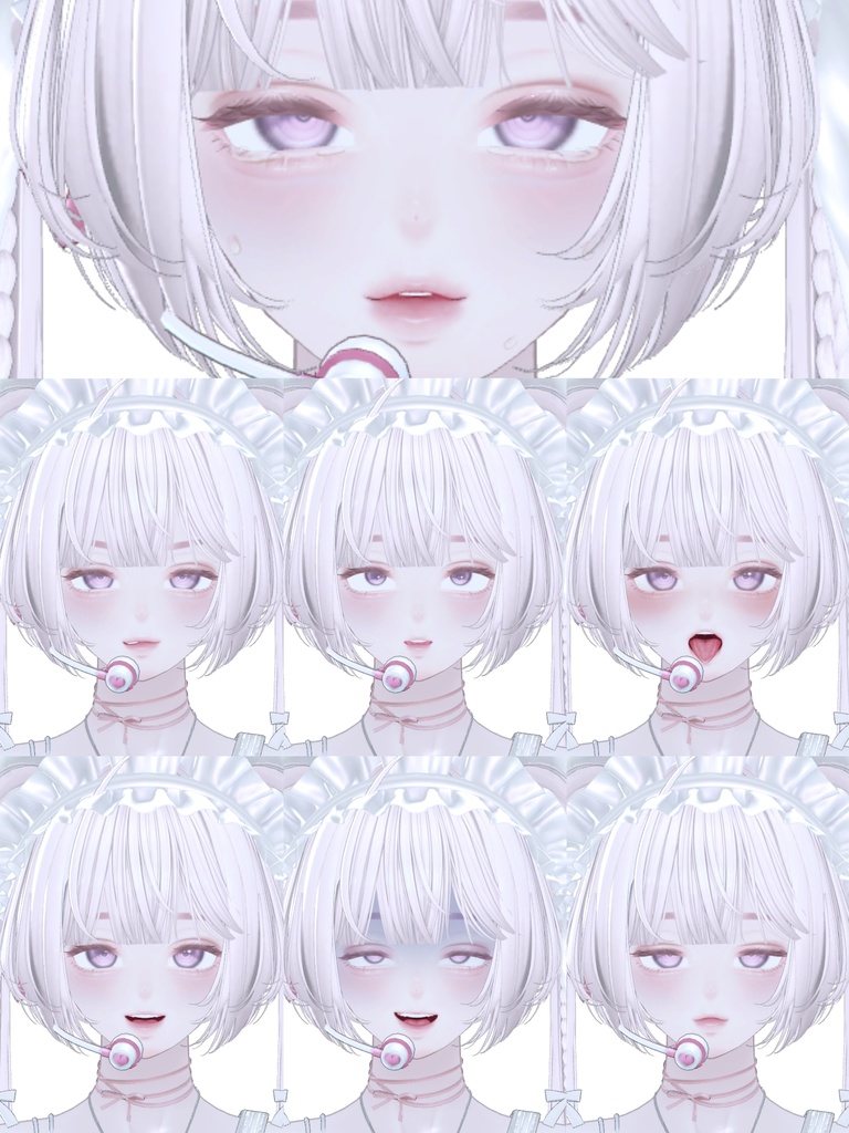 VRCHAT-shinra森罗5(捏脸和7个表情)-Face-BlendShape+ 7Animation