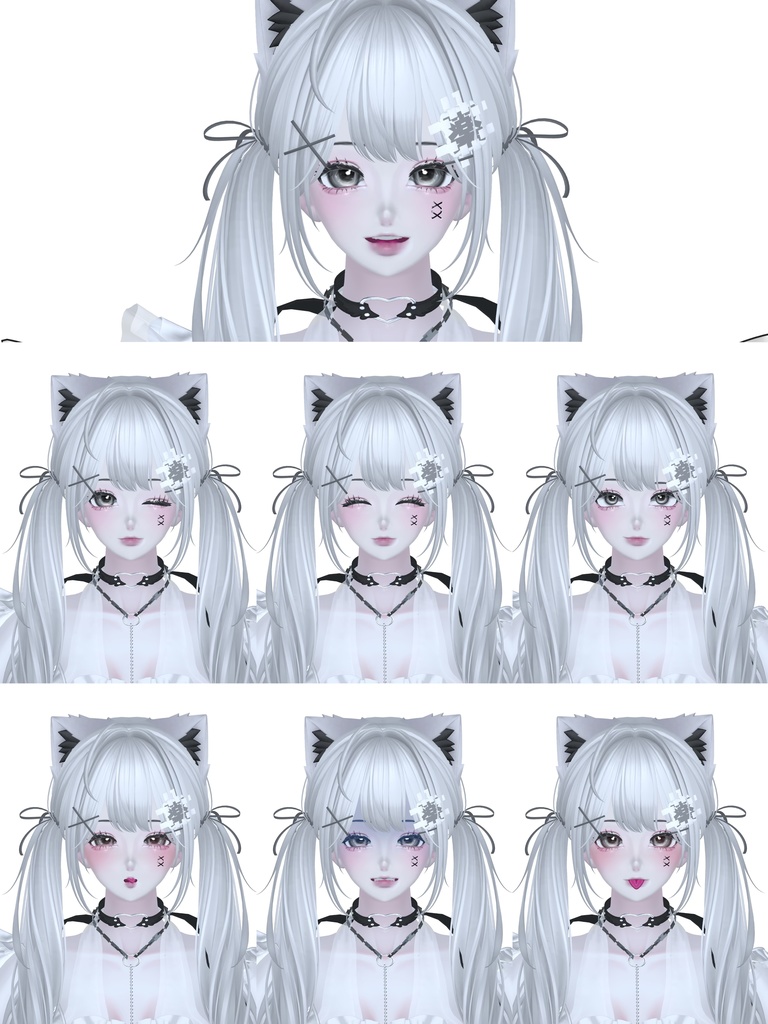 VRCHAT-shinra森罗6(捏脸和7个表情)-Face-BlendShape+ 7Animation