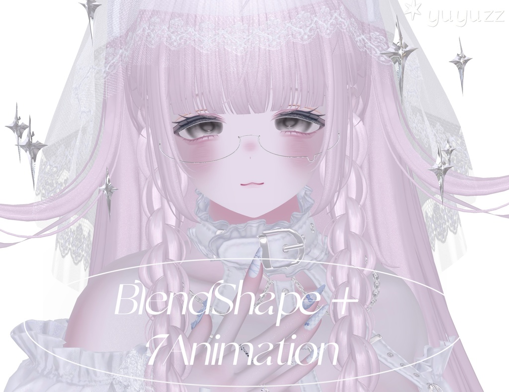 VRCHAT-エク - Eku1(捏脸和7个表情)-Face-BlendShape+ 7Animation