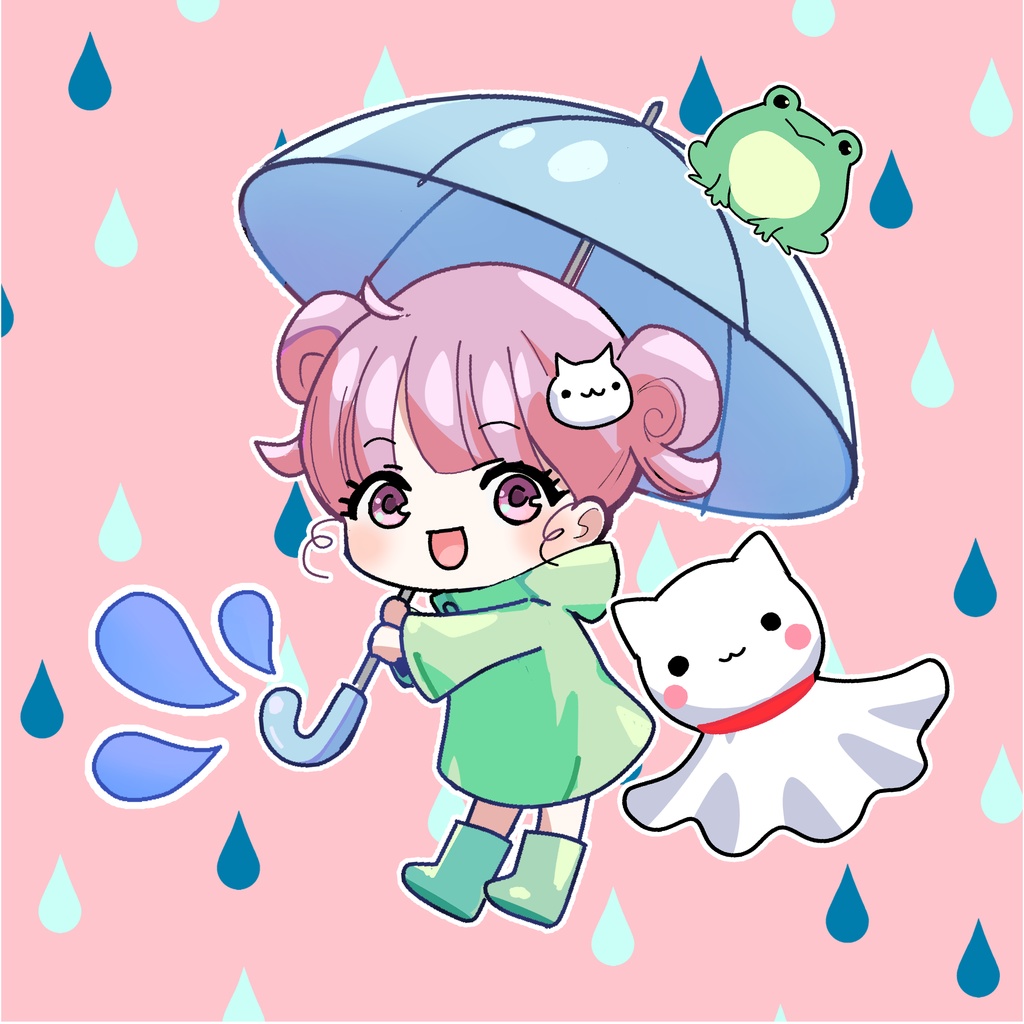 【フルセット】梅雨モチーフ素材セット☂️ SDキャラ&小物セット