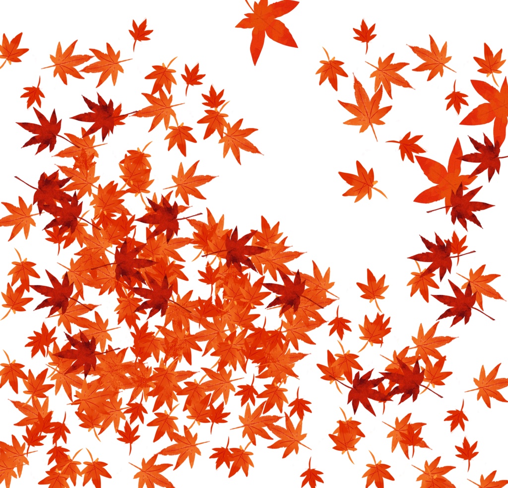 【CLIP STUDIO】紅葉ブラシ 3種セット+紅葉ちらしPNG画像