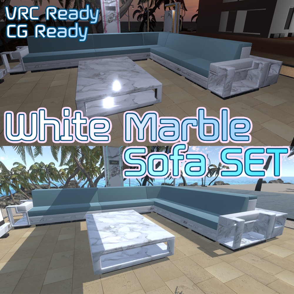 白い大理石オーダーメイドソファーセット 『Customized White Marble Sofa SET』