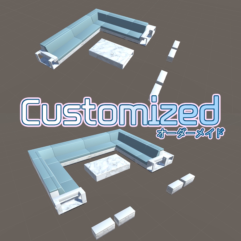 白い大理石オーダーメイドソファーセット 『Customized White Marble Sofa SET』