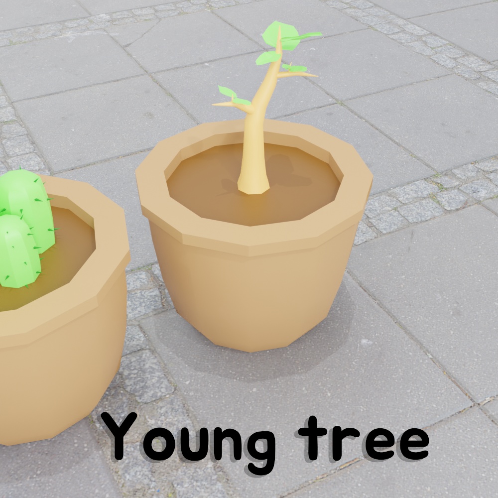 FREE LowPoly Toon Flowerpot
