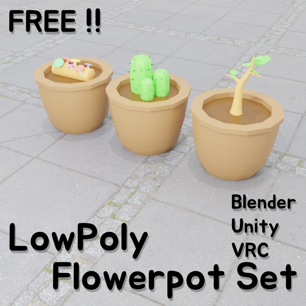 FREE LowPoly Toon Flowerpot