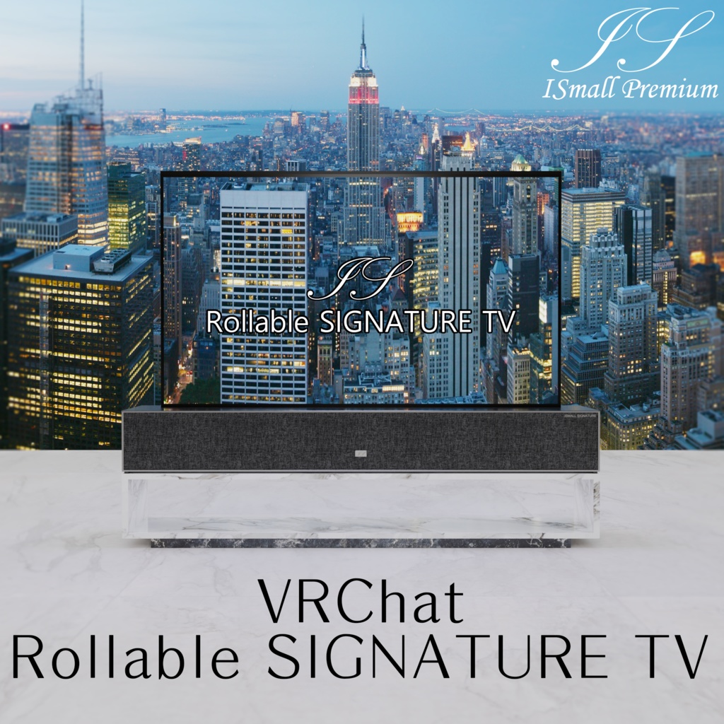 VRChat Rollable SIGNATURE TV,Remote control,Shelf SET