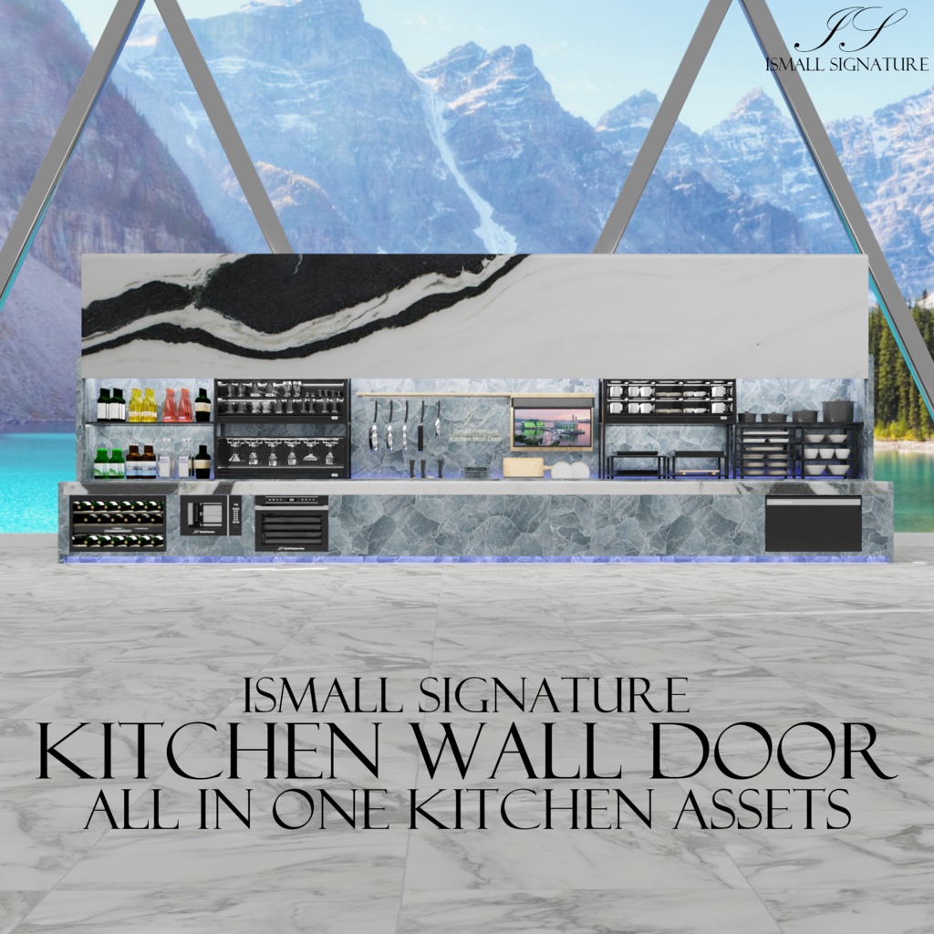 VRC Kitchen Wall Door『ALL IN ONE Kitchen Assets』