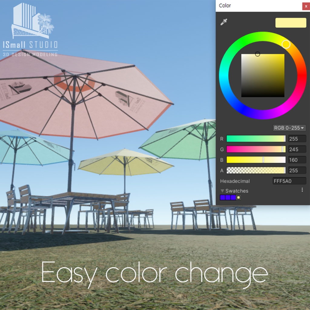 Fluttering custom parasol set
