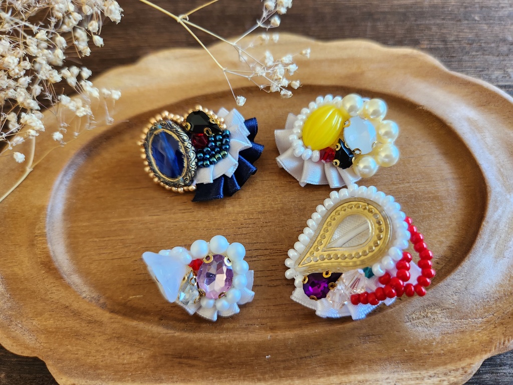 1粒ブローチ(横金具)