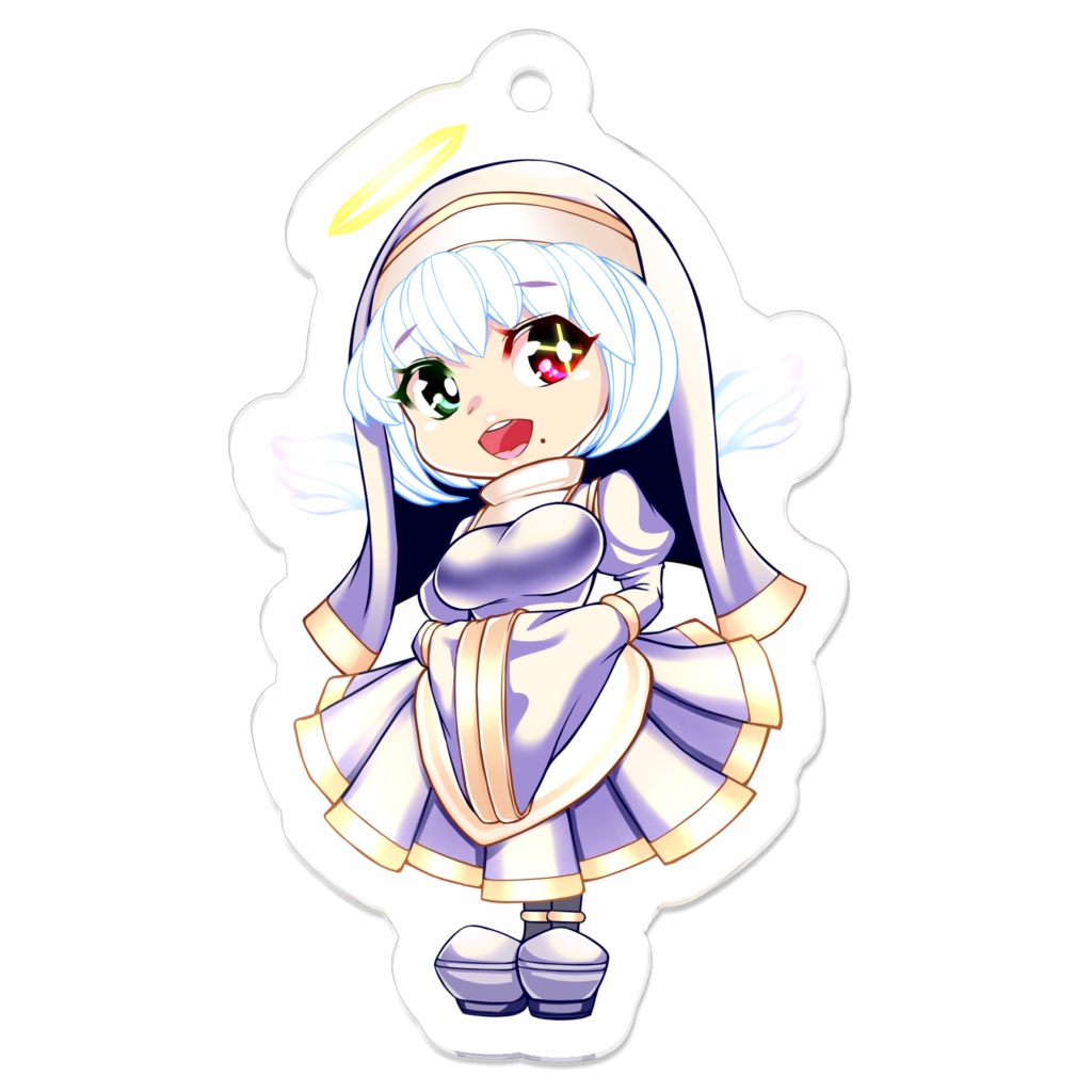 ぷちもんど佐々木ちゃん（天使ver）　アクリルキーホルダー