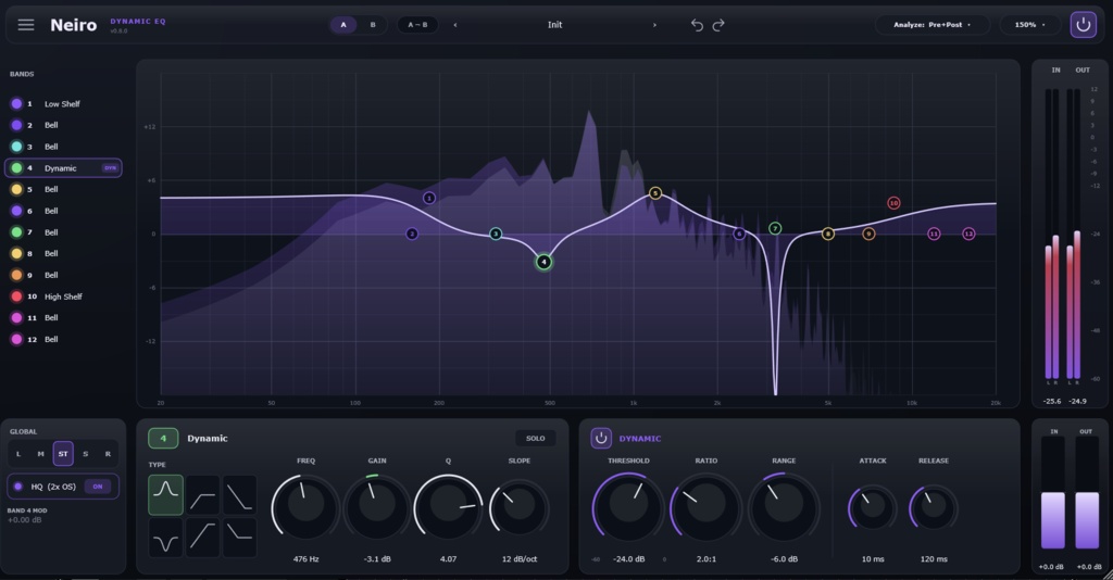 ミックスもOBS音声も『直感的に』『1台で』 Neiro Dynamic EQ — 12-Band Dynamic Parametric EQ