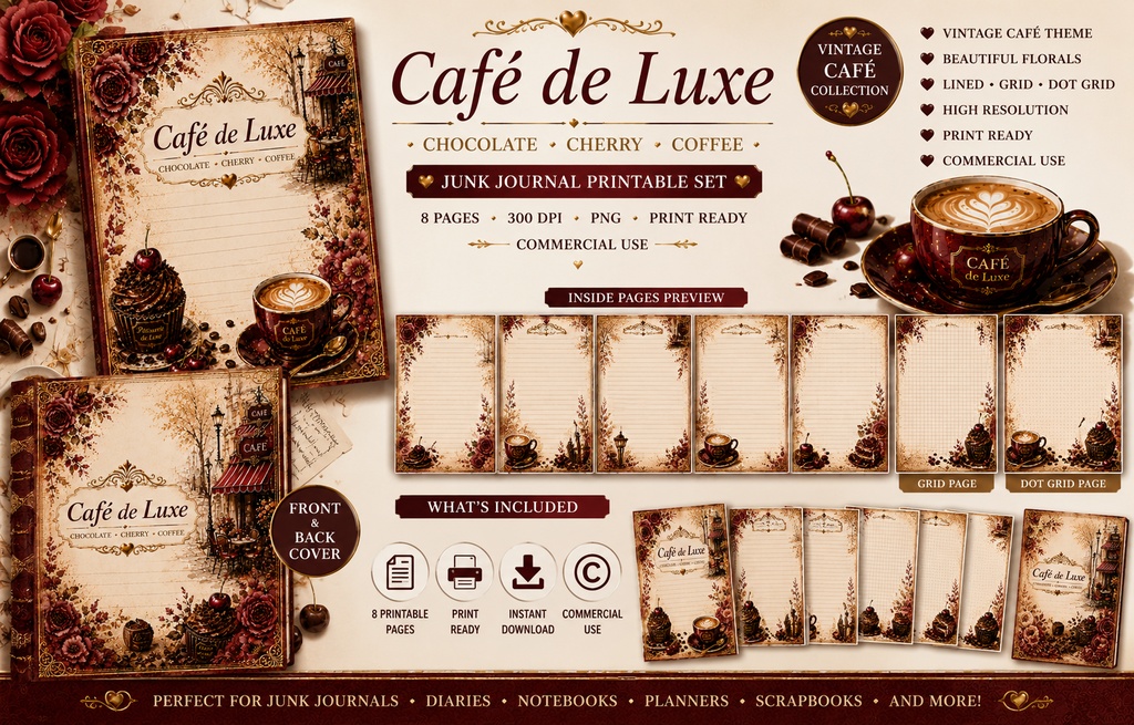 Café de Luxe vintage journal set - カフェ・ド・リュクス ヴィンテージジャーナルコレクション