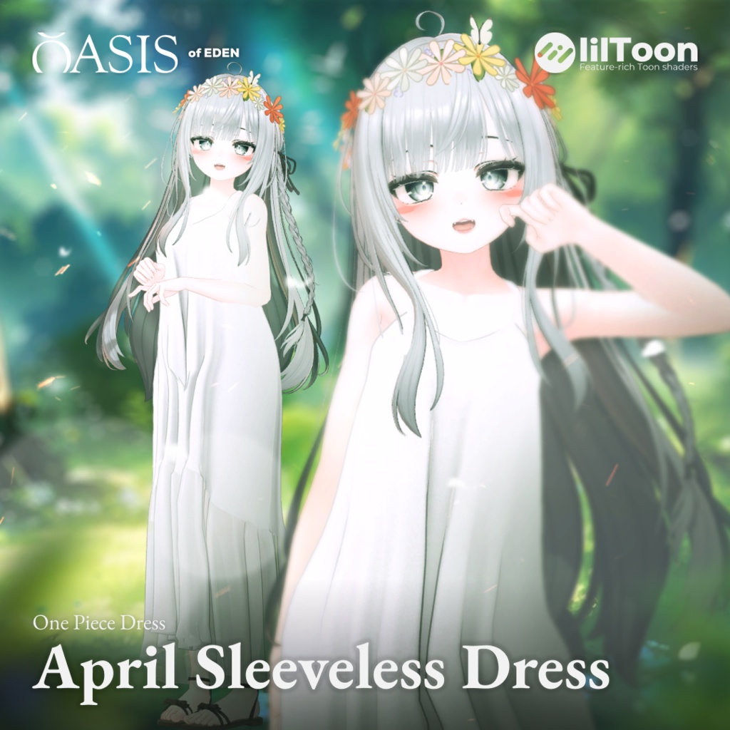 【Free無料】 エイプリルノースリーブ ワンピース April Sleeveless Dress 「EDEN Oasis」 