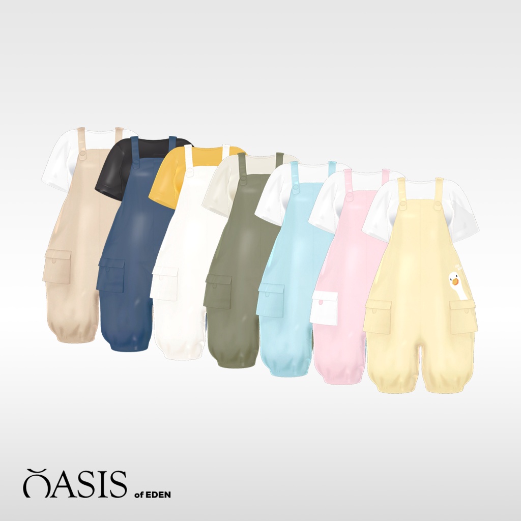 【5アバター対応】IO Overall Dress オーバーオール 「EDEN Oasis」