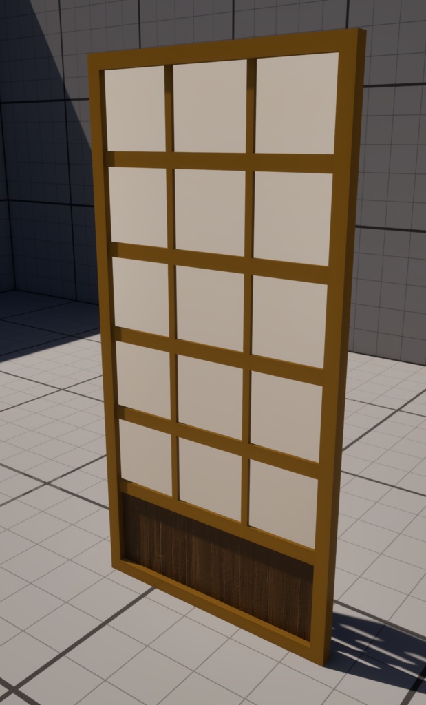 【無料配布】【FBX】日本家屋の廊下と行燈セット