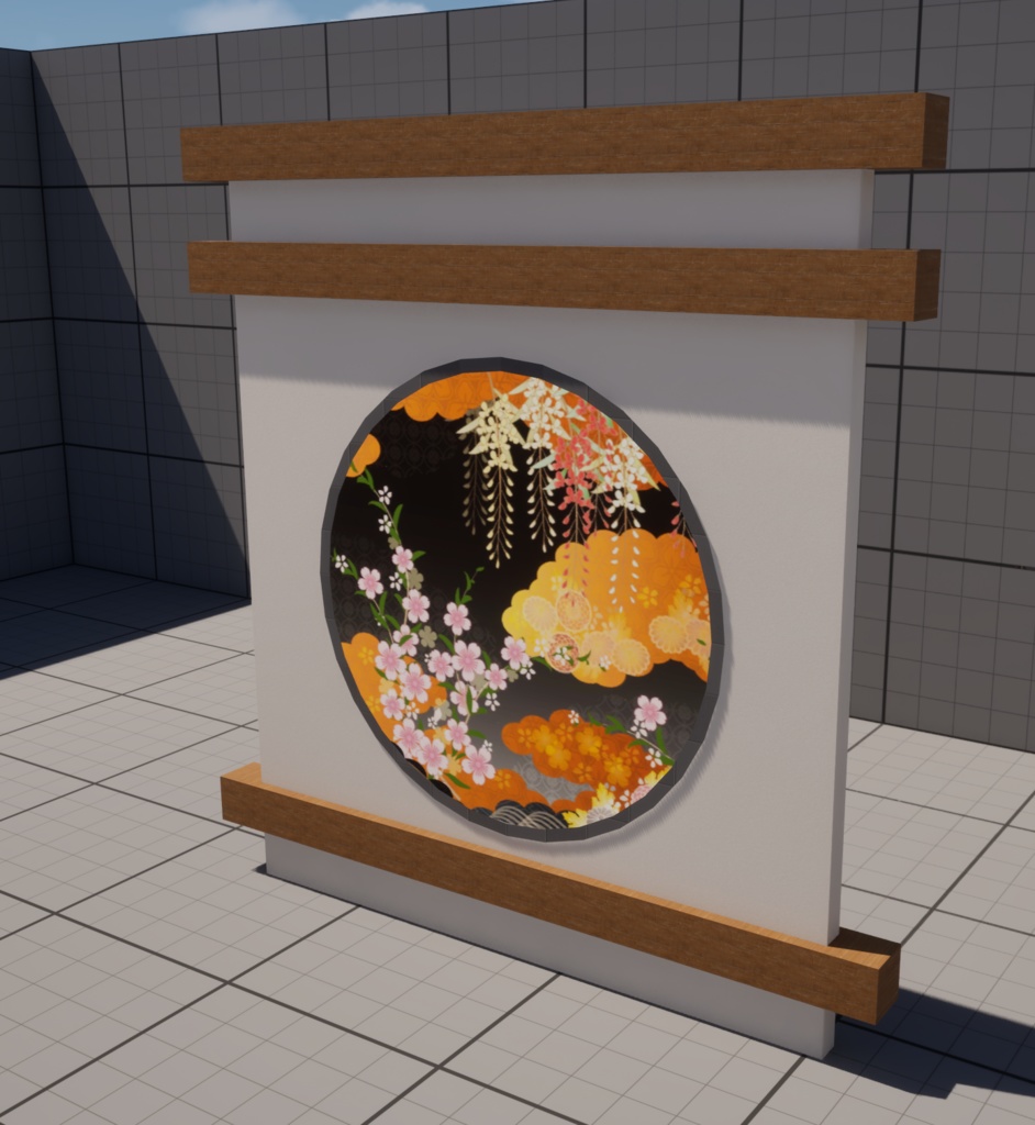 【無料配布】【FBX】日本家屋の廊下と行燈セット