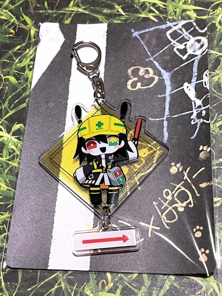 道標キロ 標識風連結アクリルキーホルダー