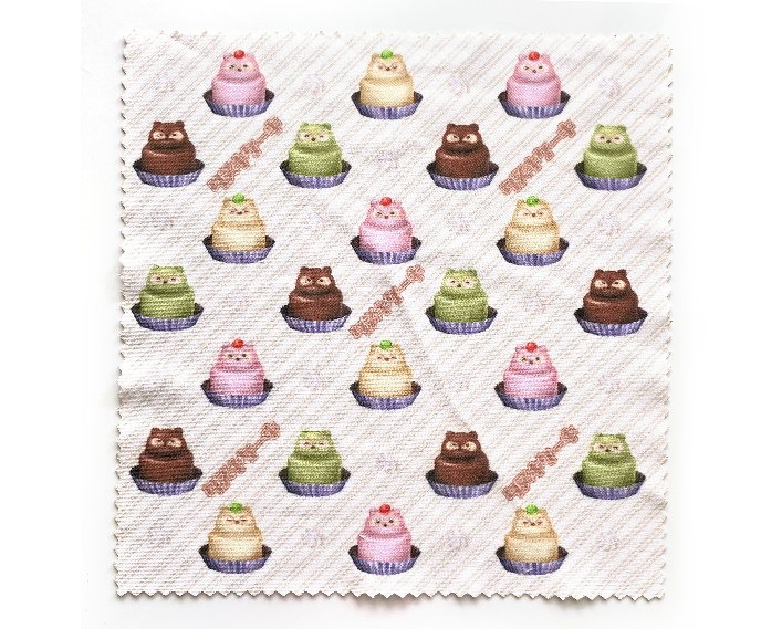 たぬきケーキ柄マイクロファイバークロス