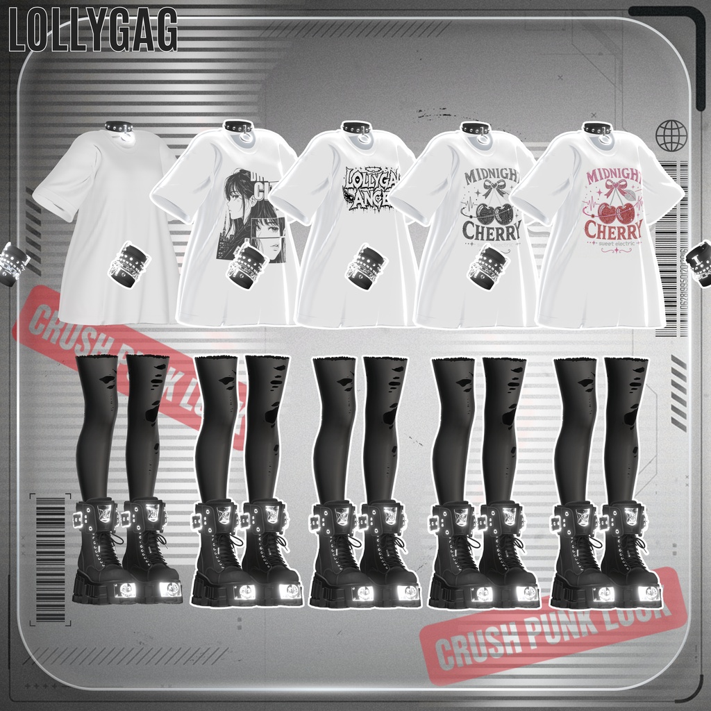 🖤Sale✦(17アバター対応)Crush Punk Set / クラッシュパンクセット⛓️🖤