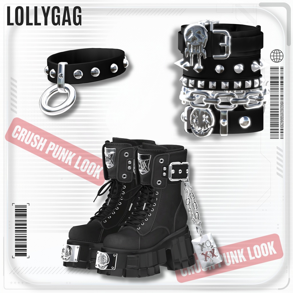 🖤Sale✦(17アバター対応)Crush Punk Set / クラッシュパンクセット⛓️🖤