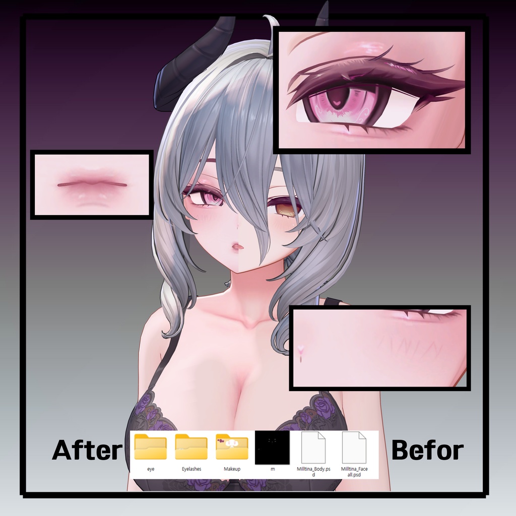 【ミルティナMilltina】 MYAOG Make up , body & eye texture