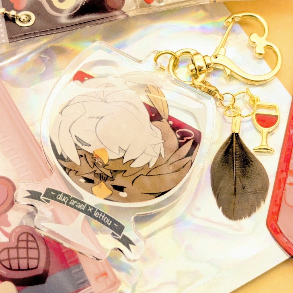 ドゥカレト鳥ワイングラスアクキー