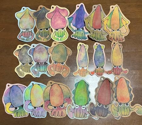 手描き栞セット【イカ】