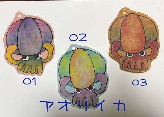 手描き栞セット【イカ】