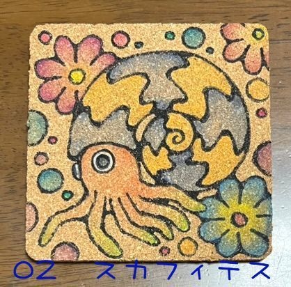 手描き(原画)コルクコースター