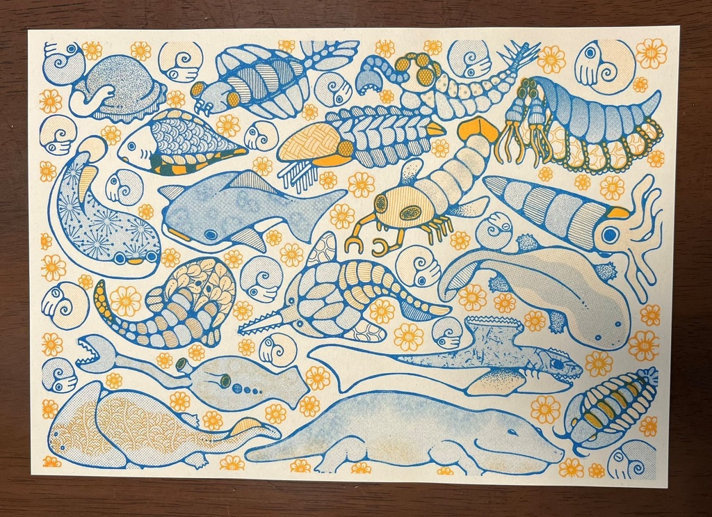 デザインペーパー【いきものいろいろ(古生代)】