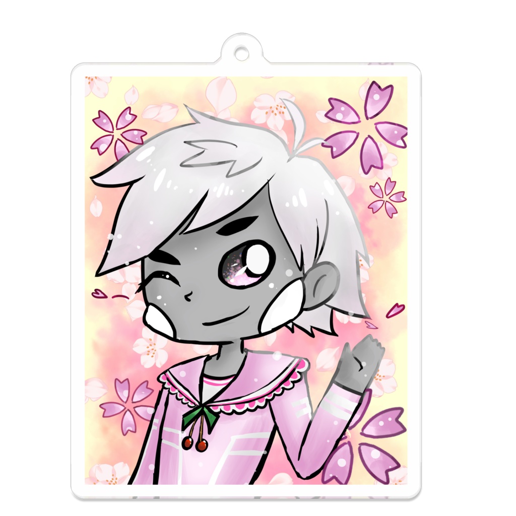 桜満開白くんアクキー