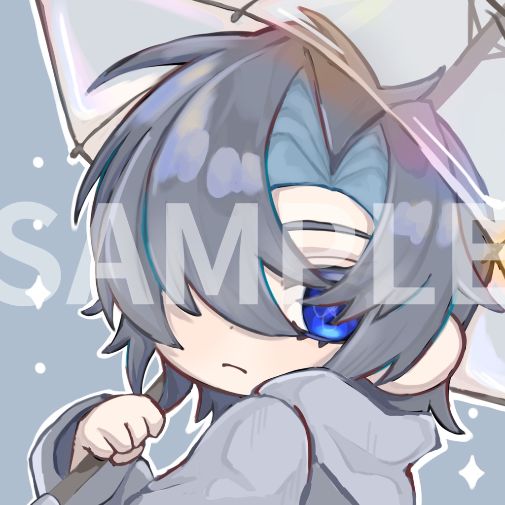 【汎用アイコン】雨粒標本のくらげ少女