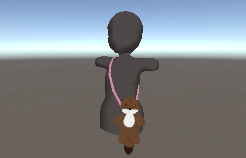 【VRChat向け小物】ゆらゆらゆれるぬいぐるみポーチ_らっこ 2.0