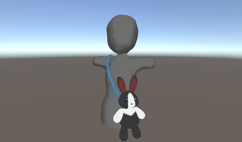 【VRChat向け小物】ゆらゆらゆれるぬいぐるみポーチ_うさぎ 2.0