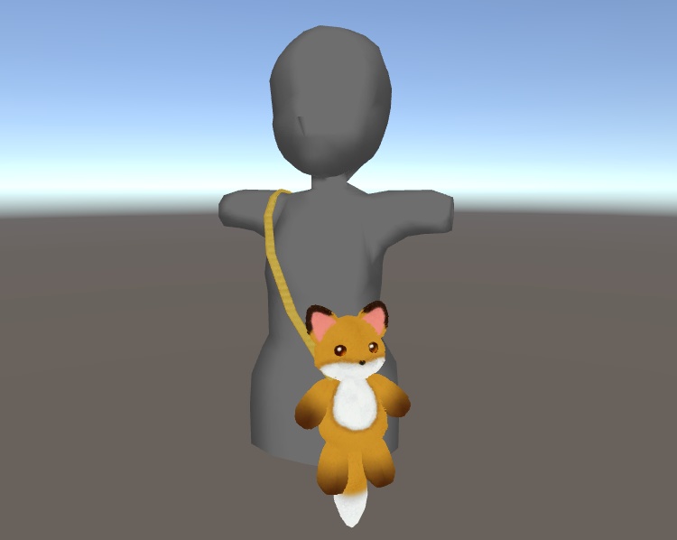【VRChat向け小物】ゆらゆらゆれるぬいぐるみポーチ_きつね2.0