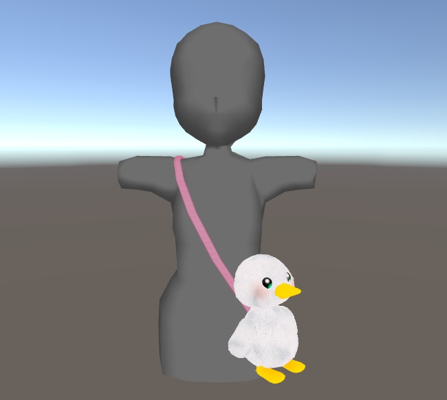 【VRChat向け小物】ゆらゆらゆれるぬいぐるみポーチ_あひる 2.0