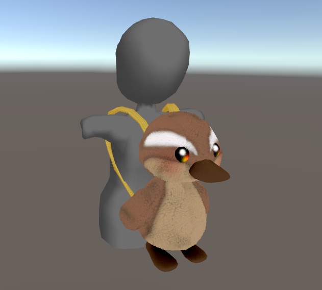 【VRChat向け小物】ゆらゆらゆれるぬいぐるみリュック_あひる 2.0