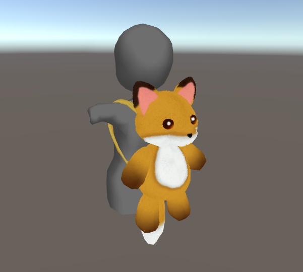 【VRChat向け小物】ゆらゆらゆれるぬいぐるみリュック_きつね 2.0