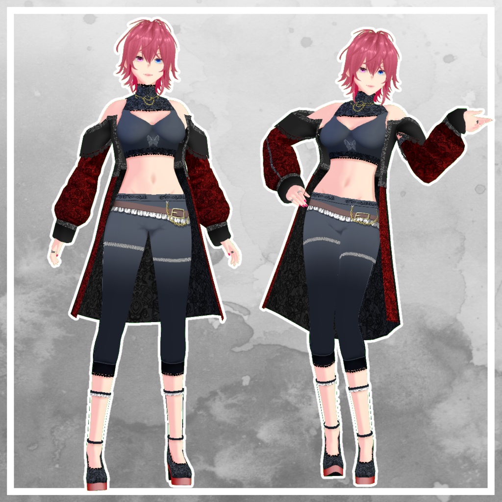 衣装/靴/髪型【Rose】VRM/Vroid/VRChat