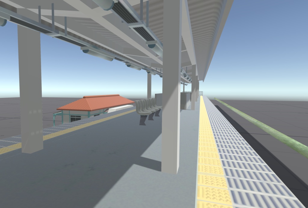 駅 島式ホーム・駅舎・築堤