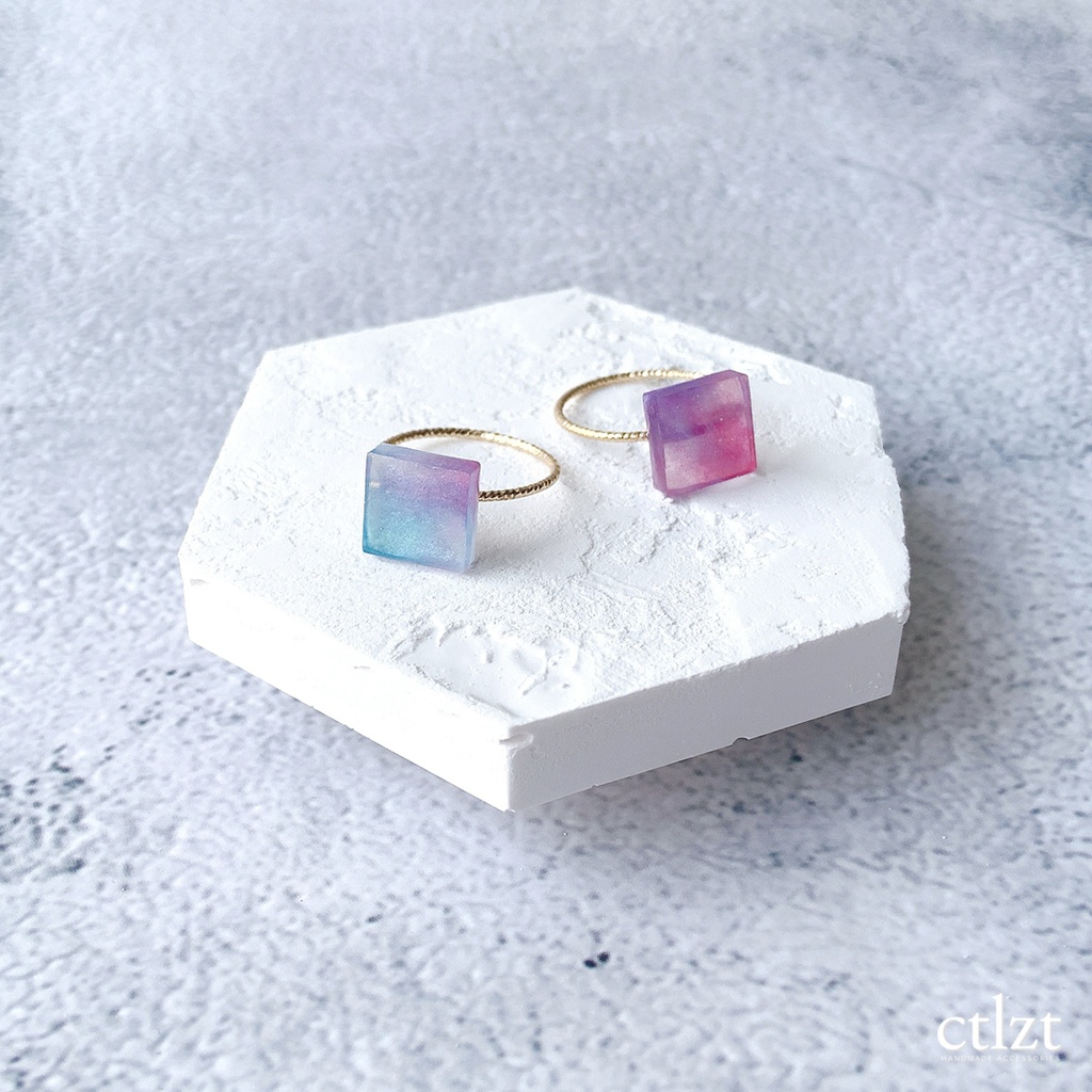 【指輪 】Square No.001 水色 桔梗 