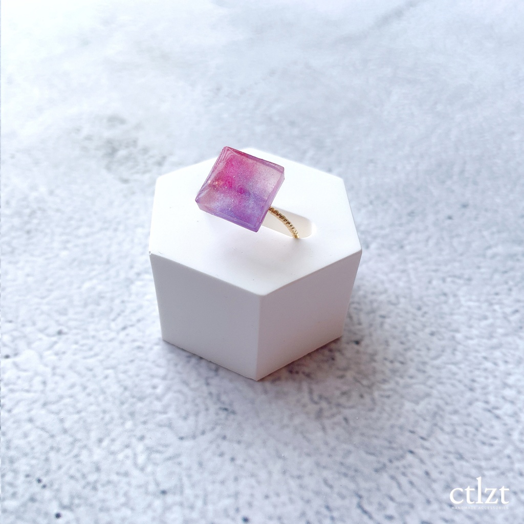 【指輪 】Square No.001 水色 桔梗